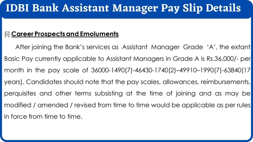 IDBI Bank Assistant Manager Salary 2023 Check In Hand Per Month Salary 