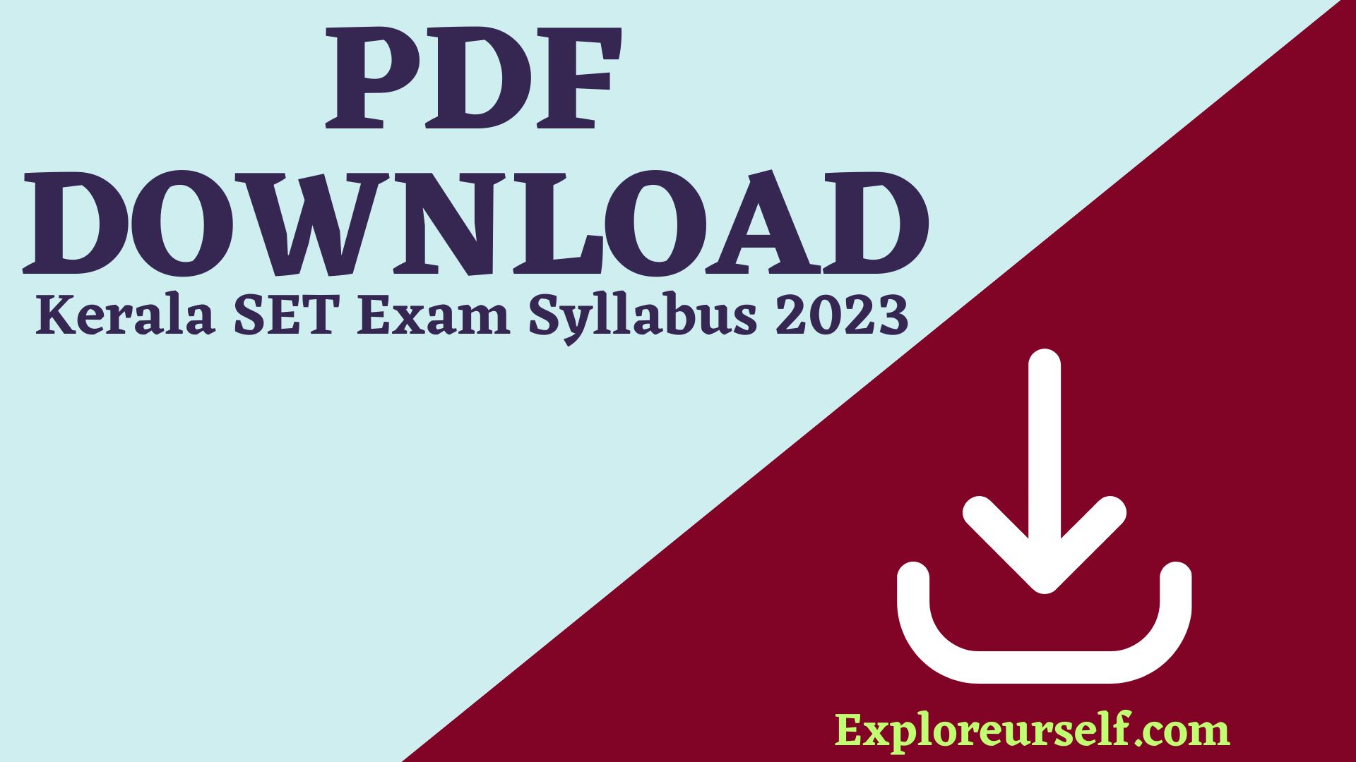 Kerala SET Exam Syllabus 2023 and Exam Pattern, PDF Download